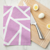Roze en wit mozaïekpatroon theedoek (Quarter Fold)