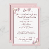 Roze en Wit Omtrek Vrijgezellenfeest Kaart (Voorkant / Achterkant)