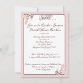 Roze en Wit Omtrek Vrijgezellenfeest Kaart (Voorkant)