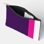 Roze en Wit op Marineblauw Klein Etui (Open)