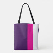 Roze en wit op marineblauwe tote bag (Achterkant)