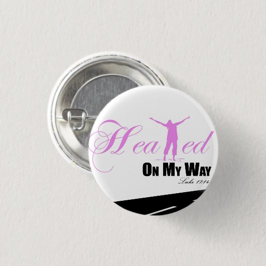 Roze en wit Op weg naar mijn Button (Voorkant /achterkant)