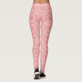 Roze en wit over Abstracte Yoga Pants Leggings (Achterkant)