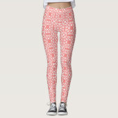 Roze en wit over Abstracte Yoga Pants Leggings (Voorkant)