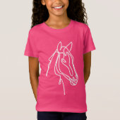 Roze en wit paard t shirt voor meisje (Voorkant)