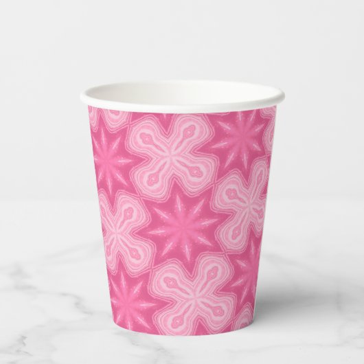 Roze en wit papieren bekers (Achterkant)