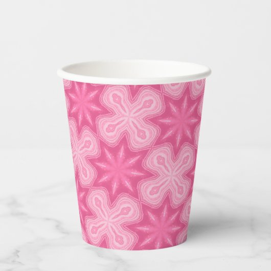 Roze en wit papieren bekers (Voorkant)