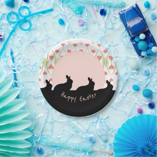 Roze en wit papieren bordje (Feest)