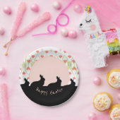 Roze en wit papieren bordje (Feest)