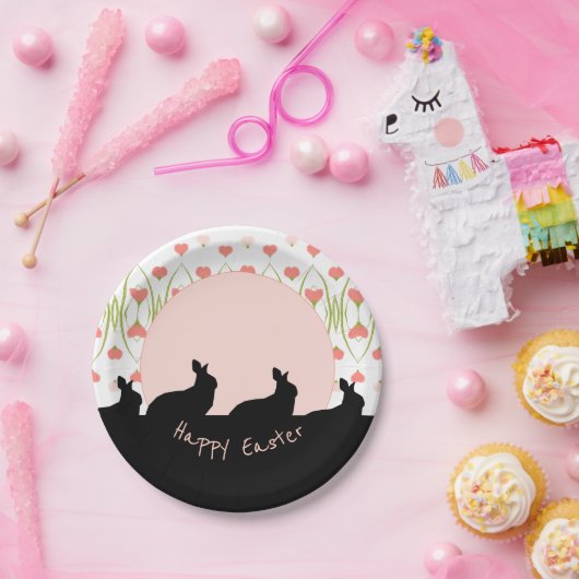 Roze en wit papieren bordje (Feest)