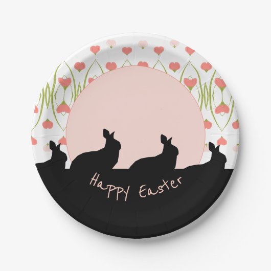 Roze en wit papieren bordje (Voorkant)