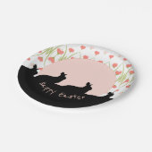 Roze en wit papieren bordje (Gekanteld)