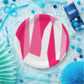 Roze en Wit Papieren Bordje (Feest)