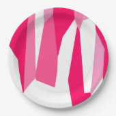 Roze en Wit Papieren Bordje (Voorkant)