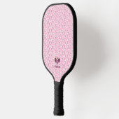 Roze en Wit Patroon Modern Monogram Pickleball Paddle (Links)