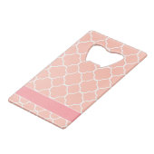 Roze en wit patroon personaliseren creditkaart flessenopener (Achterkant Gekanteld)