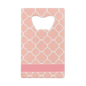 Roze en wit patroon personaliseren creditkaart flessenopener (Achterkant)