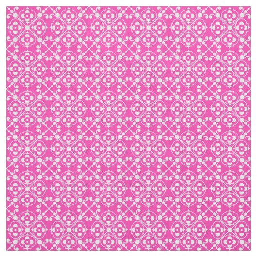 Roze en wit  patroon stof (Swatch)