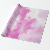 Roze en wit pixel inpakkend document cadeaupapier (Uitgerold)