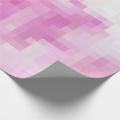 Roze en wit pixel inpakkend document cadeaupapier (Hoek)