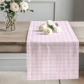 Roze en Wit Plaid Tafelloper  Charm