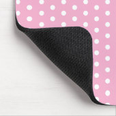 Roze en Wit Polka Dot Monogram Muismat (Hoek)