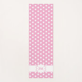Roze en Wit Polka Dot Monogram Yogamat (Voorkant)
