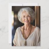 Roze en Wit Poppy 80ste verjaardag Kaart (Achterkant)