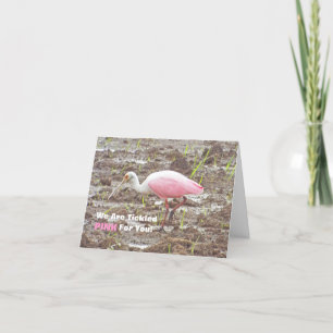 ROZE EN WIT ROZE SPOONBILL/TICKLED VOOR YOU/CONG KAART