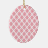 Roze en wit ruitjespatroon keramisch ornament (Rechts)