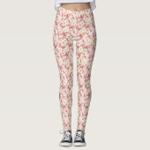 Roze en Wit Sakura Patroon Leggings (Voorkant)