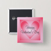 Roze en wit schattig hart vierkante button 5,1 cm (Voorkant /achterkant)