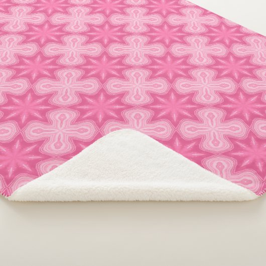 Roze en wit sherpa deken (3/4)