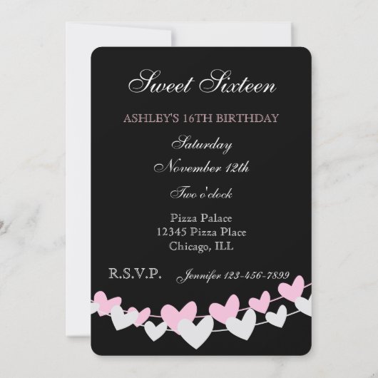 Roze en Wit Snoepje Zestien van de Koorden van het Kaart (Achterkant)