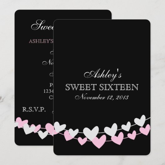 Roze en Wit Snoepje Zestien van de Koorden van het Kaart (Voorkant / Achterkant)