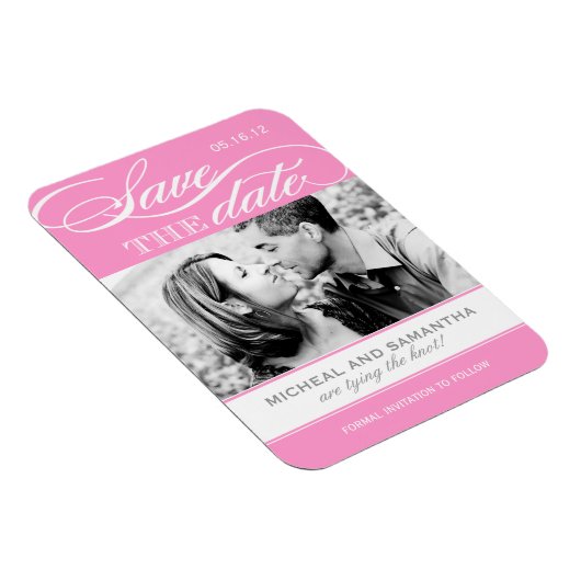 Roze en Wit sparen de Magneten van de Datum (Rechterzijde)