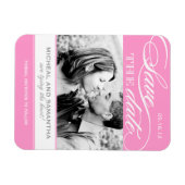 Roze en Wit sparen de Magneten van de Datum (Horizontaal)