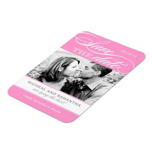 Roze en Wit sparen de Magneten van de Datum (Linkerzijde)