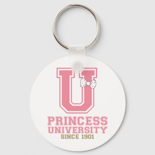 Roze en wit The Princess University Girly Academy Sleutelhanger (Voorkant)