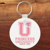 Roze en wit The Princess University Girly Academy Sleutelhanger (Voorkant)