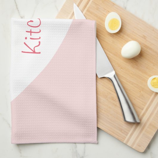 Roze en wit  theedoek (Quarter Fold)