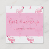 Roze en wit tropisch Flamingo patroon Vierkante Visitekaartje (Voorkant)