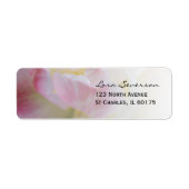 Roze en wit Tulip Flower Return-adres Etiket (Voorkant)