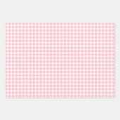Roze en Wit Verschillende Maten Gingham Checks Inpakpapier Vel (Voorkant 3)