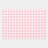 Roze en Wit Verschillende Maten Gingham Checks Inpakpapier Vel (Voorkant 2)