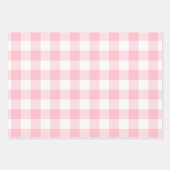 Roze en Wit Verschillende Maten Gingham Checks Inpakpapier Vel (Voorkant)