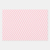 Roze en Wit Verschillende Maten Verticale Chevron Inpakpapier Vel (Voorkant 3)