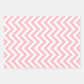 Roze en Wit Verschillende Maten Verticale Chevron Inpakpapier Vel (Voorkant 2)