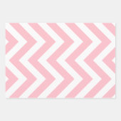 Roze en Wit Verschillende Maten Verticale Chevron Inpakpapier Vel (Voorkant)