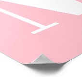 Roze en Wit Vet Stijlvol Monogram Poster (Hoek)